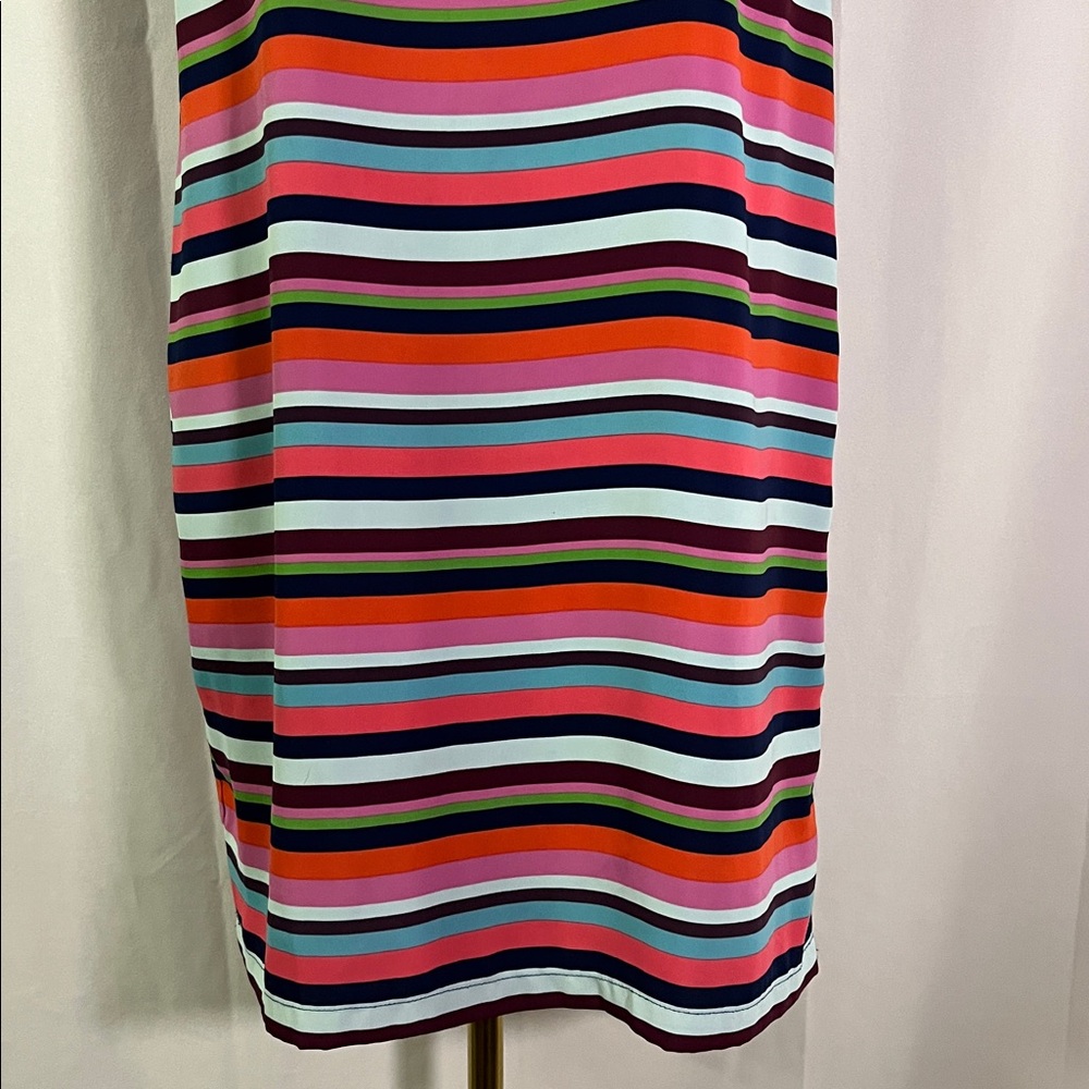 Cynthia Rowley Multicolor Striped Short Sleeve Shift Dress - Picture 7 of 16